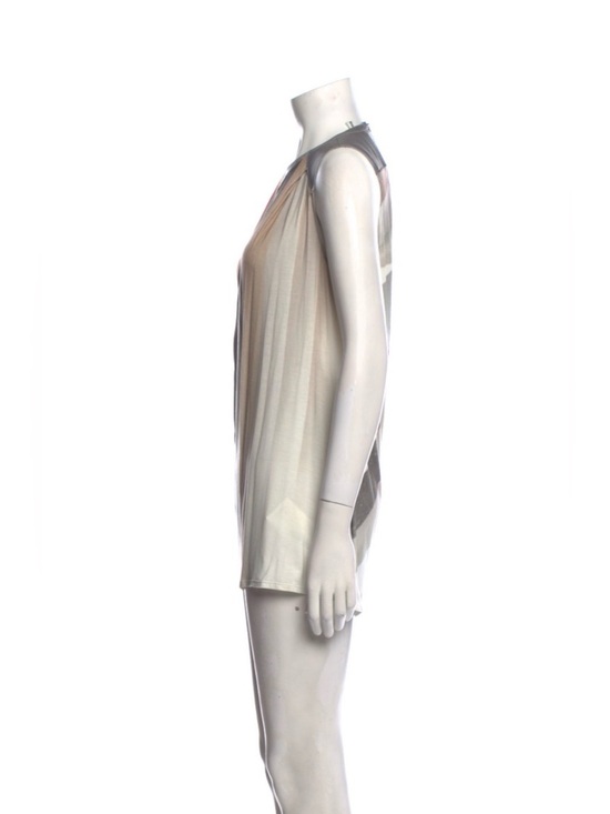Helmut Lang Grey Printed Sleeveless Shift Dress